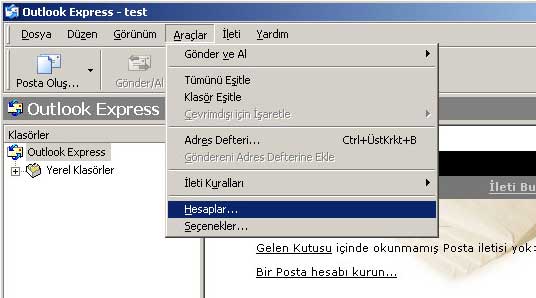 Microsoft Outlook Express E-Mail Kurulumu