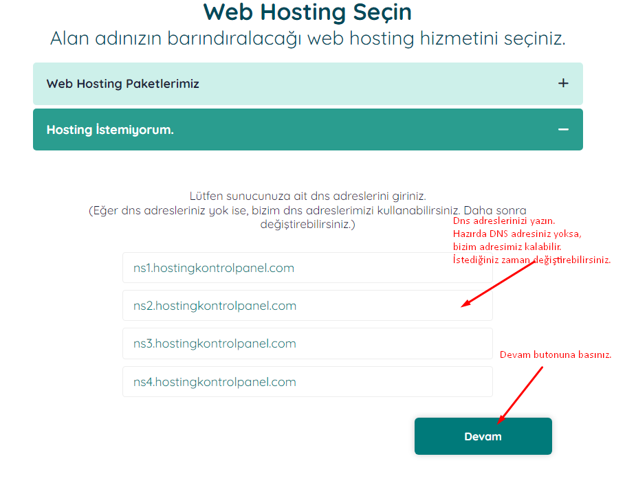 Name Server Ayarları