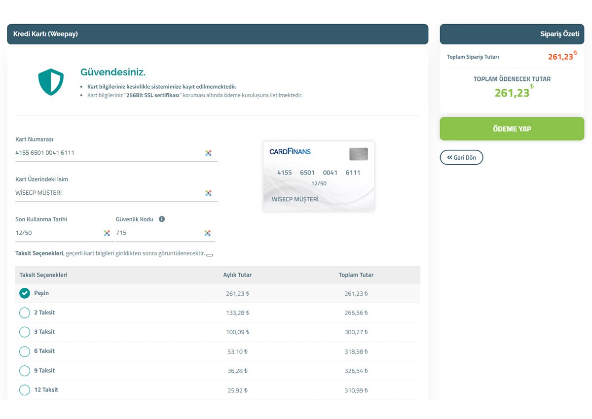 Wisecp Weepay Ödeme Ekranı