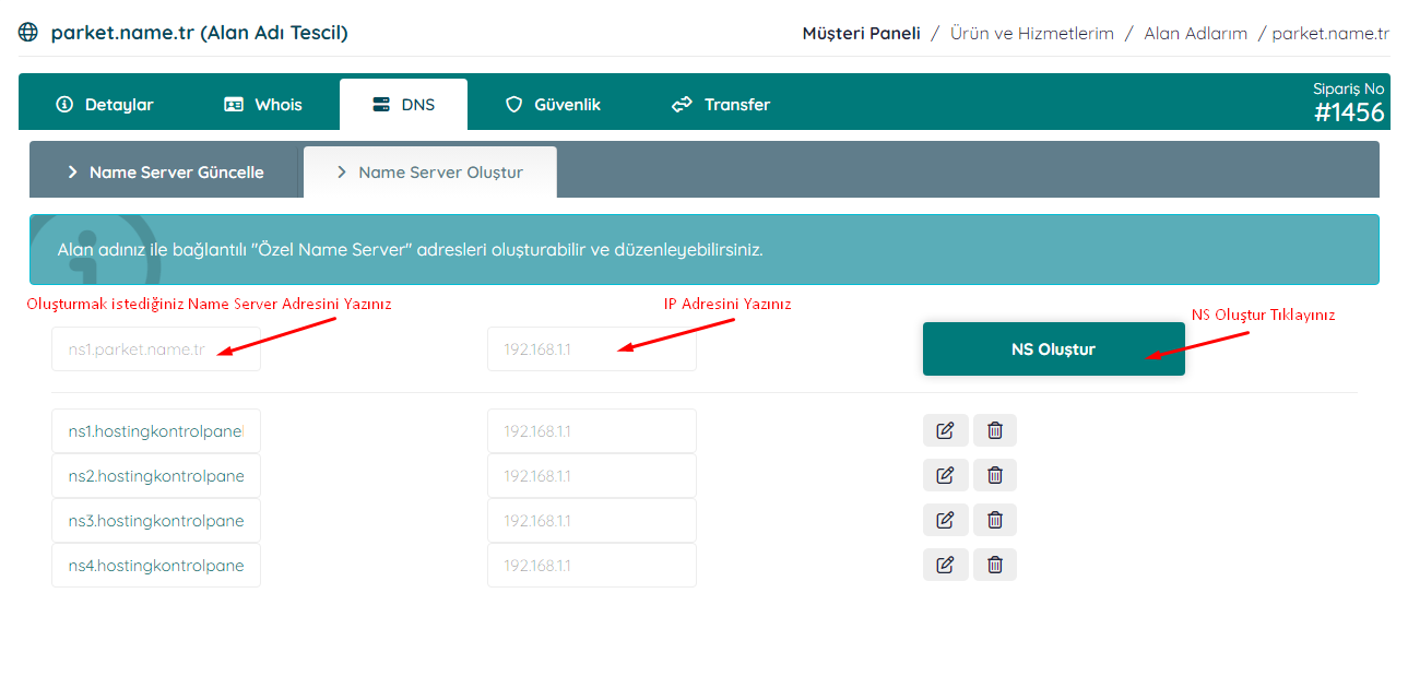 Name Server Oluşturmak